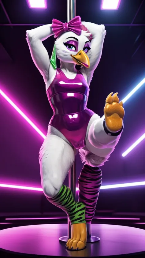 [glamrockchica], [FNAF:_Security_Breach], [Uploaded to e621.net; (Foxovh), (Pixelsketcher), (mayosplash], ((masterpiece)), ((solo portrait)), ((front view)), ((furry; anthro chicken girl)), ((detailed feathers)), ((raytracing)), ((detailed shading)), ((bea...