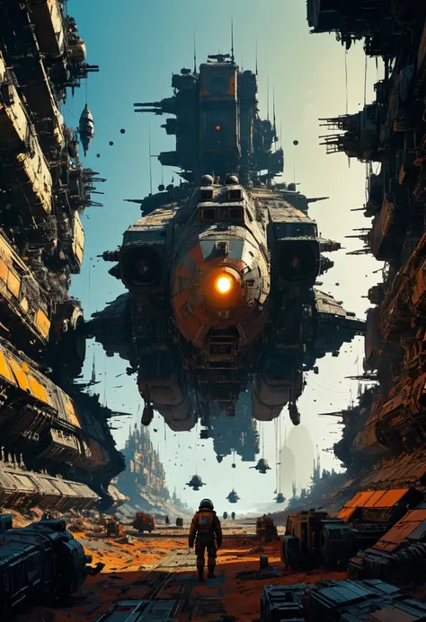 Space War, cinematic still, high budget, cinemascope, 4K epic detailed, by Ian McQue and Boris Groh, best quality, masterpiece, very aesthetic, perfect composition, intricate details, ultra-detailed, vivid colors