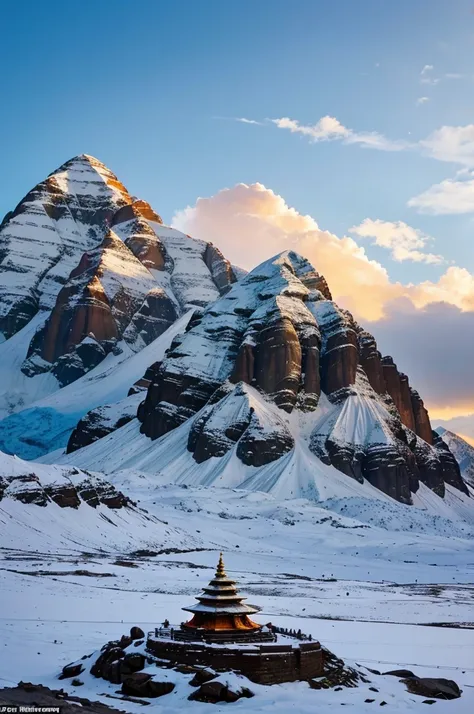 Abode of Lord Shiva**: Mount Kailash is believed to be the abode of Lord Shiva, where he resides with his consort Parvati. It is considered the holiest mountain in Hinduism, often depicted as a cosmic axis or a pillar connecting the earth to the heavens.