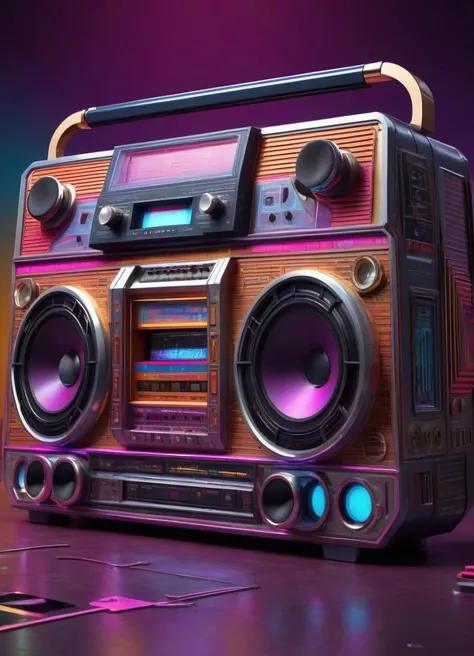 Retro Futuristic Boom box
masterpiece, high resolution, octance 4k, high detail