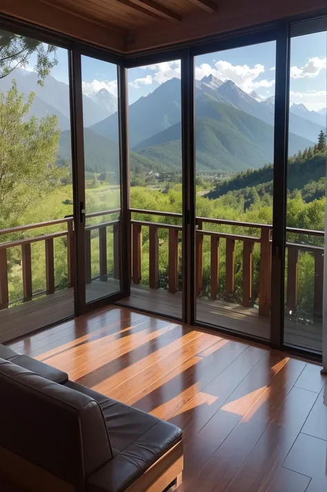 Chalet 7 is made entirely of 360-degree glass, therefore it is decorated by the garden and the stunning mountain view, fenced with blackout curtains.( showing the outside)