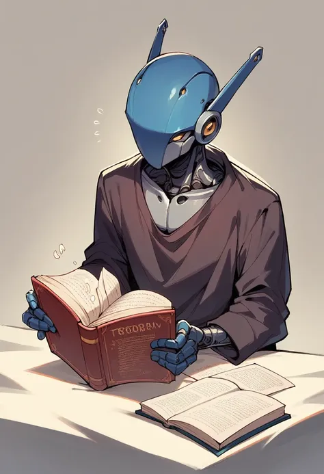 robot reading a book