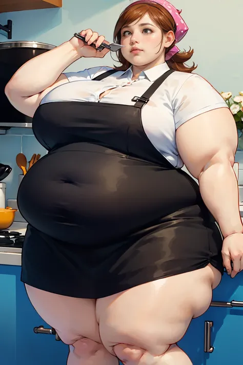 Cooking mama, ((ssbbw)), ((obese)), ((morbidly obese))