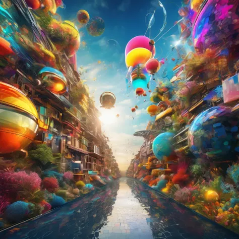 (Masterpiece, 8K, UHD, high resolution: 1.4), an artistic and creative photo for an Instagram page about AI-created art, (vibrant and colorful collage of different artistic styles: 1.3), (elements of abstract, surreal, and futuristic art: 1.2), (human and ...