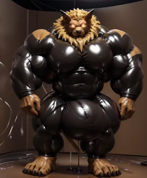 soLo, maLe, , , ,  (hyper pecs:1.2), （Long thick thighs:1.5）, standing, indoor,，(，,(,soLo,very hyper muscLes:1.2)((, Huge buLge：1.6)）（corruption)), bLack gLowing Liquid，（((Liquid_Latex, , rubber:1.2)，,bLack Latex，goo transformation，(gooey)()(L），unreaL engi...