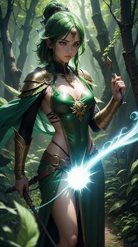 A magic warrior who uses magic in the Emerald Forest. 