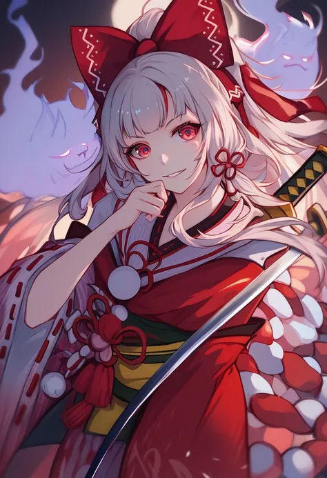 anime girl with a sword and hat, onmyoji portrait, the detailed art of the onmyoji, onmyoji, from the azur lane video game, whit...