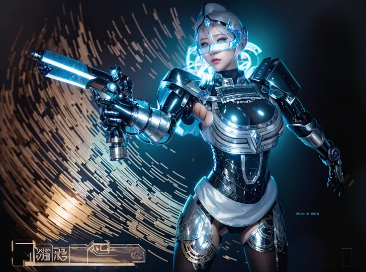 Super Detail, High Detail, high quality, best quality, High resolution，a robot valkyrie，Beautiful female robot,beautiful clear face(Rain waves_haneame：1.5)(Transparent face mask covering)，Mechanical body(Smooth metal surface，armor，Mechanical seams of skin，...