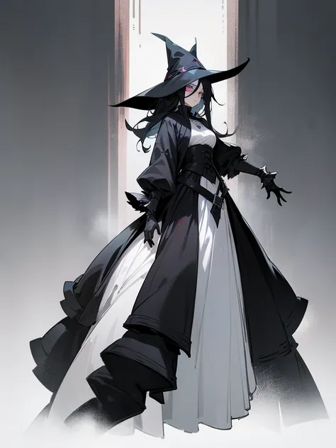 A female plague doctor. She would have totally black hair, her hair is short and messy. Her eyes would also be black and she would be very tall, having the appearance and stature of an adult. Her clothes would cover her entire body except for her face.