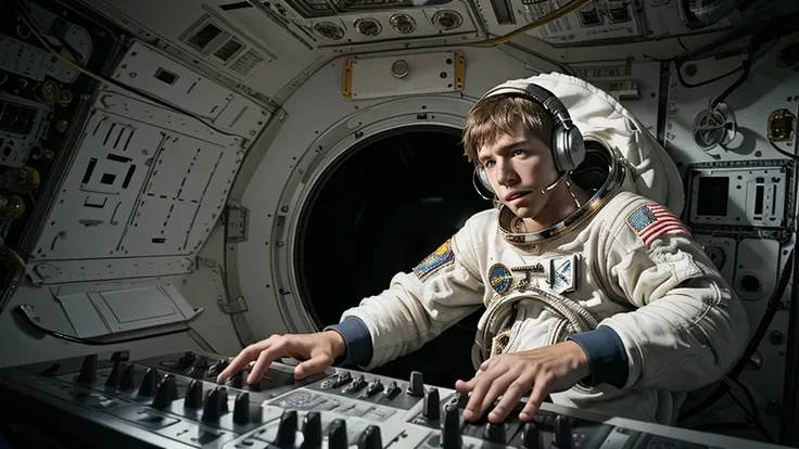 Astronaut playing some beats