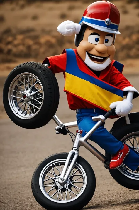 Create a logo that says Emmanuel wheels and as a mascot it has a wheel and tire with animated arms and legs.