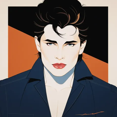 michael jackson with totally perfect beautiful face, with white skin, music album cover model style, 80s flat vector fashon art,...