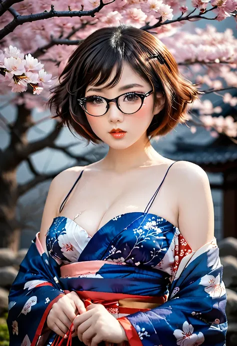 score_9, score_8_up, score_7_up, score_6_up, score_5_up, score_4_up, sexy asian girl, 1girl, japanese geisha, 20 years old, face close up, full body portrait, (geisha hairstyle), very short hair, wearing eyeglasses, big brown eyes, nihongami, geisha makeup...