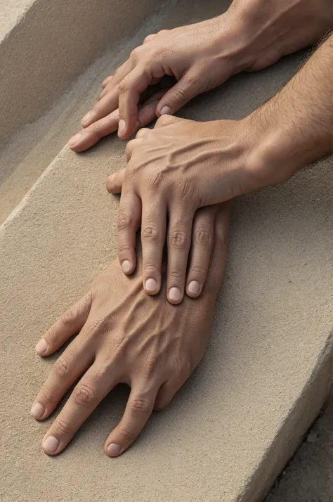 Image of a hand in a cast 
