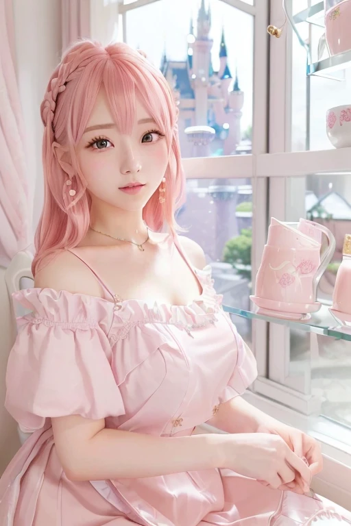 Close-up of a woman with pink hair and dress, Real life anime girls, 長いPink Hairpretty girl, Beautiful anime style, Cute Anime Girl, Attractive anime girl, Beautiful Anime Girls, Anime Thai Girl、Small breasts、A cup breasts、pretty girl, Pink Hair, Shirahime...