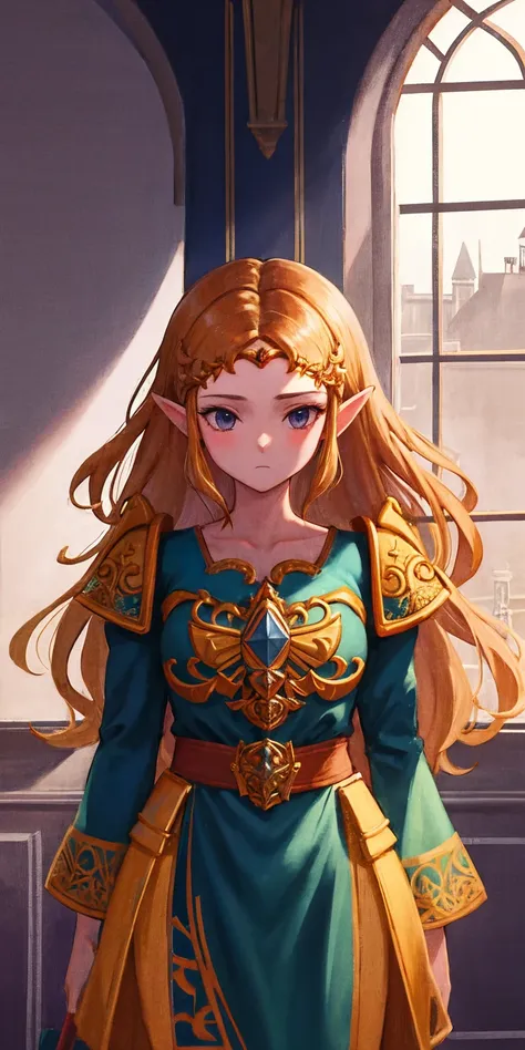 score_9, score_8_up, score_7_up beautiful aesthetic, very intricate, high quality details 1girl, princess zelda, fully clothes c...