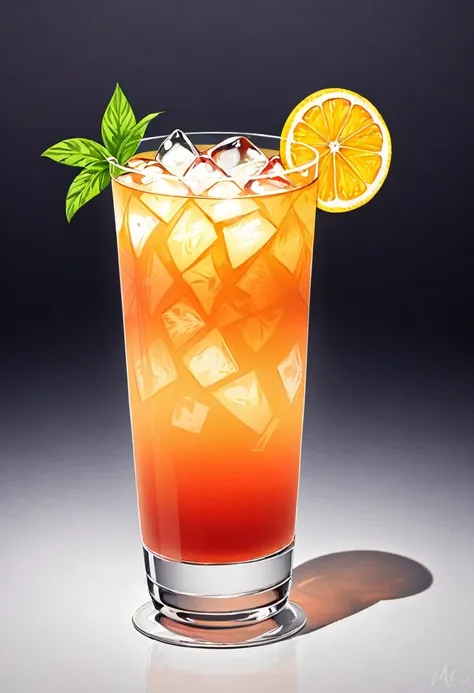 Picture a retro-a glass of Elegant Sophisticated Retro Mai Tai cocktail