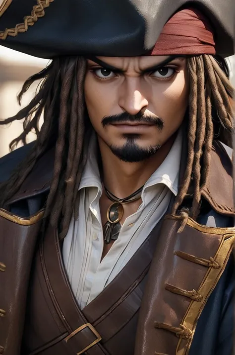 ((Best quality)), ((masterpiece)), (detailed), Captain Jack Sparrow