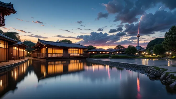 la acera en un distrito comercial, en japon, lluvioso, de noche, Hyperrealism, glowing light, ray tracing, backlighting, god rays, reflection light, Fujicolor, Canon, Fujifilm, Nikon, Wide-Angle, panorama, highres, best quality, award winning, high quality...