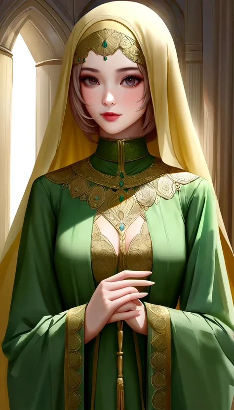 femme portant le hijab , Abaya, dans le par de la Coulée Verte, realiste