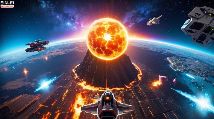 Pixel Games，Sci-fi scene，Space War，Spaceship Battle Group，Fire，explode，Pixel Art #Pixel Art