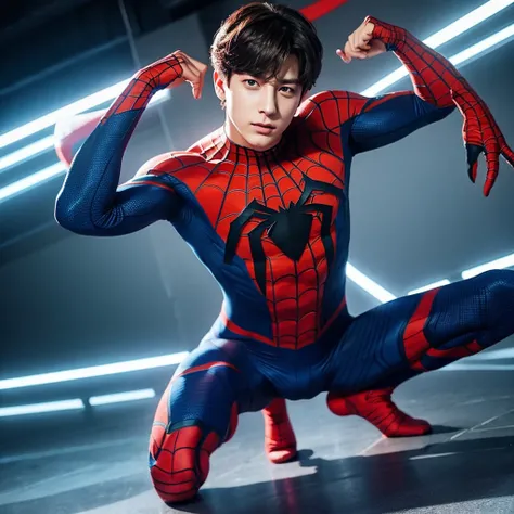 Jeon jungkook dressed as spiderman 