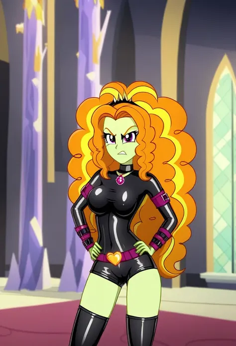 Eqg adagio angry Black LaTeX costiumme in the castle Black. Submissive 