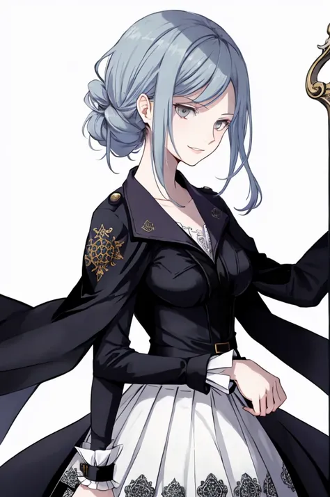  ((best quality)), ((masterpiece)), (detailed), 1girl, Character design, female, dynamic poses, long blue hair, grey white eyes, very skinny, detailed, best quality, no accesoires around the neck, prominent collarbones, skinny arms, upper body, blank white...