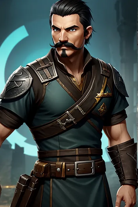 An avatar for the game last war mobile game. I am a man with a mustache. Unstyled short black hair. 