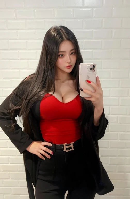 ((25 year old girl, prodigies v1.0)), ((long loose straight black hair, koreandolllikeness, v2.0)),  ((huge big breasts hi3 giga...