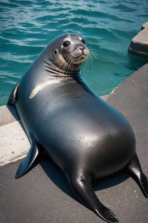 A seal dressed as an iPhone