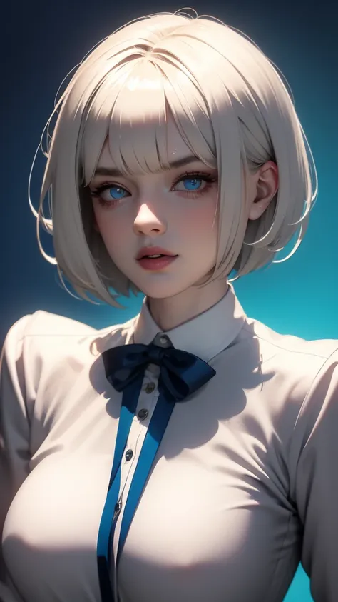 1girl,realistic,short hair,gigantic breast, uniform, long sleeve shirt,extremely detailed eyes and face,longeyelashes,beautiful detailed lips,masterpiece,ultra-detailed,realistic,HDR,UHD,studio lighting,vivid colors,high quality,best quality,4k,8k,highres,...