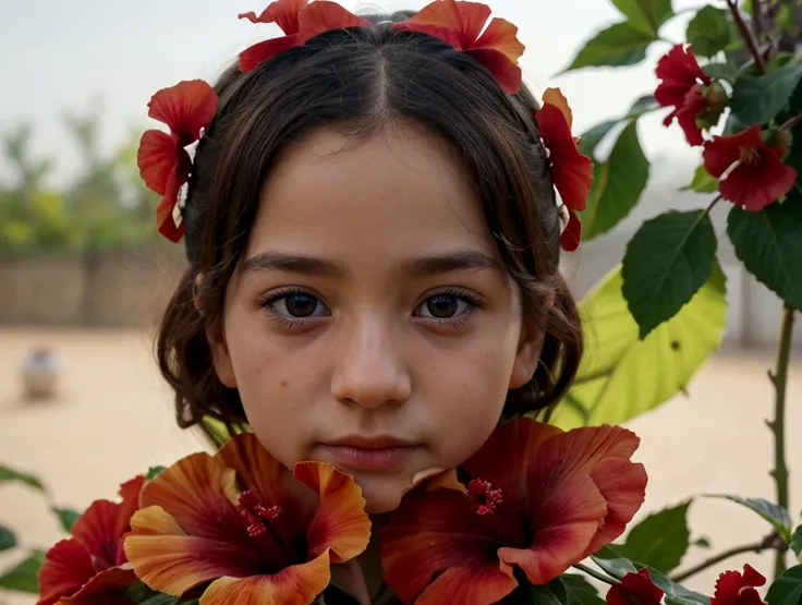 Born A perety boy in A close-up photograph of a stunning papa flower, also known as a Hibiscus. The vibrant red petals are in full bloom, with a golden center that radiates warmth. The background is blurred, allowing the viewer to focus on the intricate de...