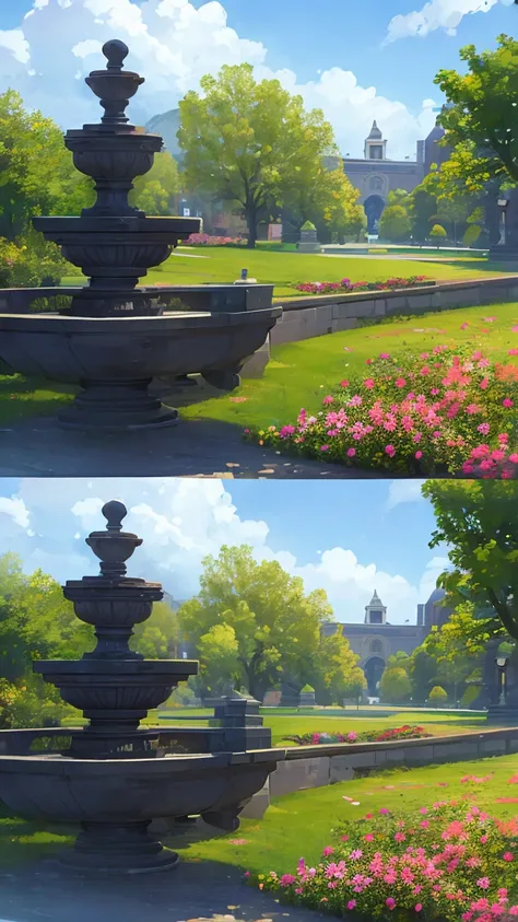 Public garden, flowers, high-resolution details