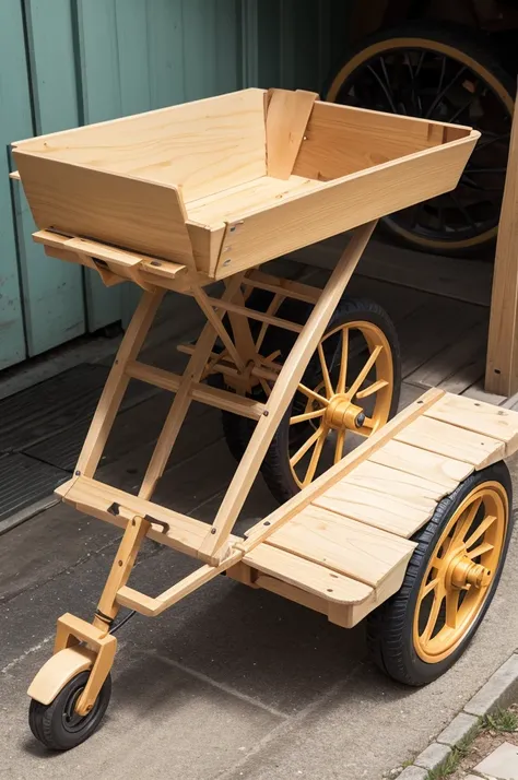 Make a wheelbarrow with wheels connected like a train
