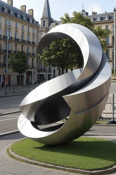 Une sculpture qui représente les lettres suivantes ; "LE MACT" réaliste qui serait exposé sur un rond point de la ville 