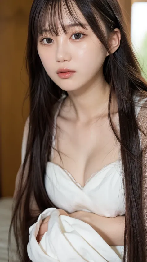 (((Ultra-high resolution、close、Cute Japanese Woman)))、顔のUltra-high resolutionクローズアップ画像を作成してください。
Long, straight black hair frames her face。
So that every single hair is clearly visible、Depicts subtle color changes depending on the amount of light hitting t...