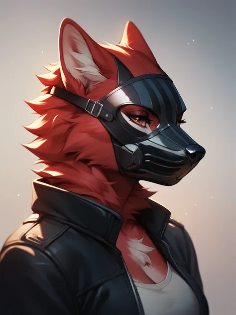 Solo, Female, (Furry mask, Red fur with White details)