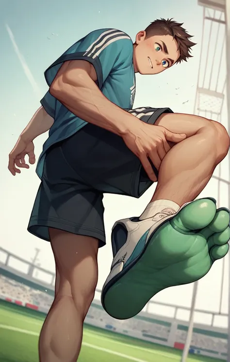 Soccer boy
Showing feet
Low angle