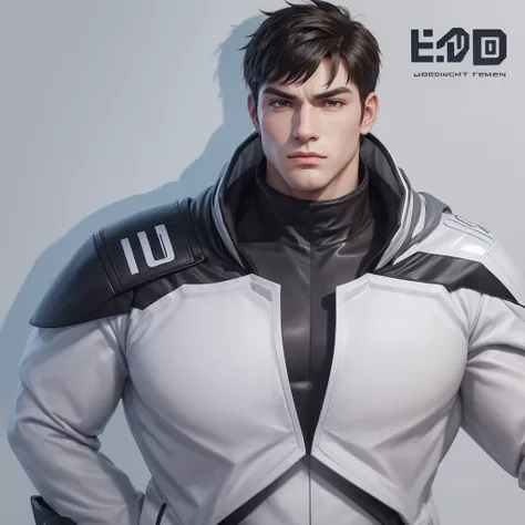 (worst quality, low quality, large head, extra digits:1.4), Character design, full body,  good looking, musclr man, man, male, Vtuber, white background