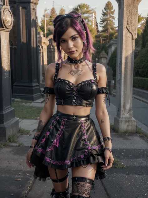 8k, raw photo, very realistic, realistic photo of sexy stylish female model, only 1 female, ((doll-like appearance)), long dramatic stylish hair, ((shiny Punk-Style boots)), (big smile), ultra detailed eyes, Punk makeup, lipgloss, ((sexy Punk Lolita cospla...