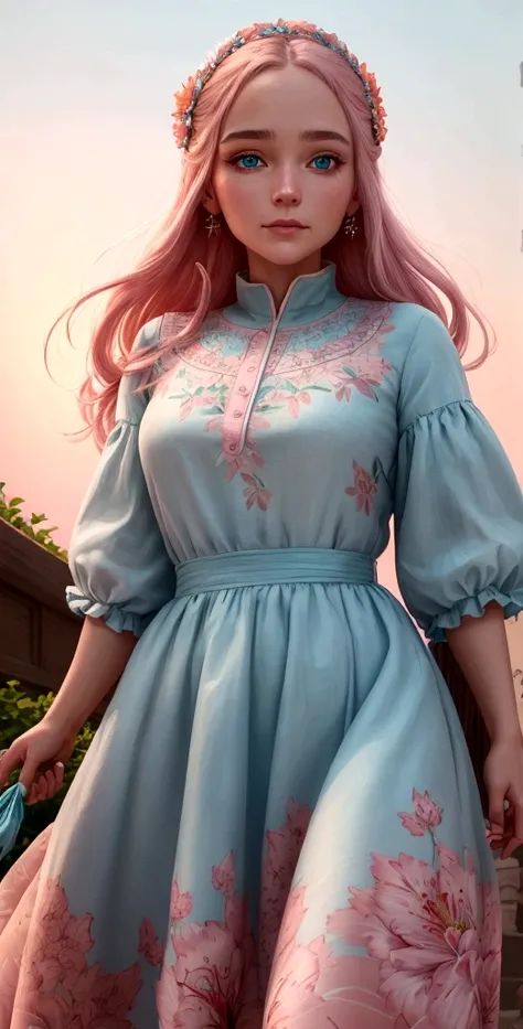 Anna, in her pink floral dress with warm green eyes and gentle wrinkles, suggests they head home before it gets dark. Lily, in her light blue dress with sparkling blue eyes, agrees, and they gather their things. They start walking back, hand in hand. The s...