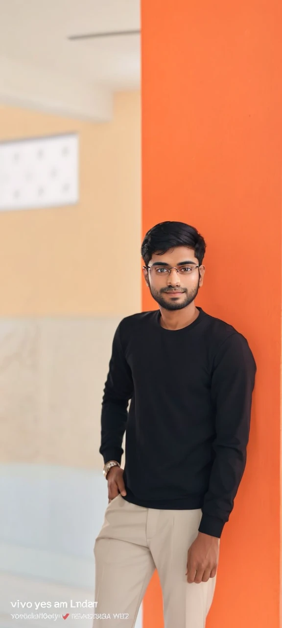 Prompt:

21 year old indian boy With fair skin Wearing spectacles and narrow body Posing for a linkedin picture in formals