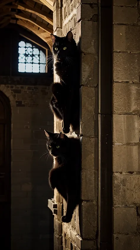 Black cat in the tower 