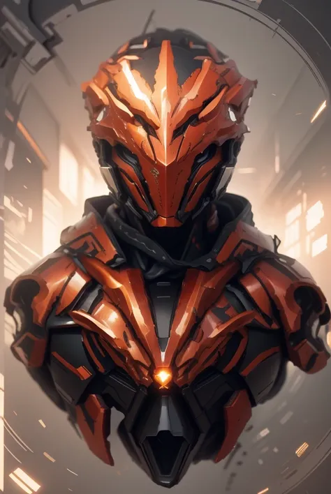 The color changes to red and amber，Some red and amber（Ensure its layering and armor texture，Red is the dominant color，Add some gold for decoration）