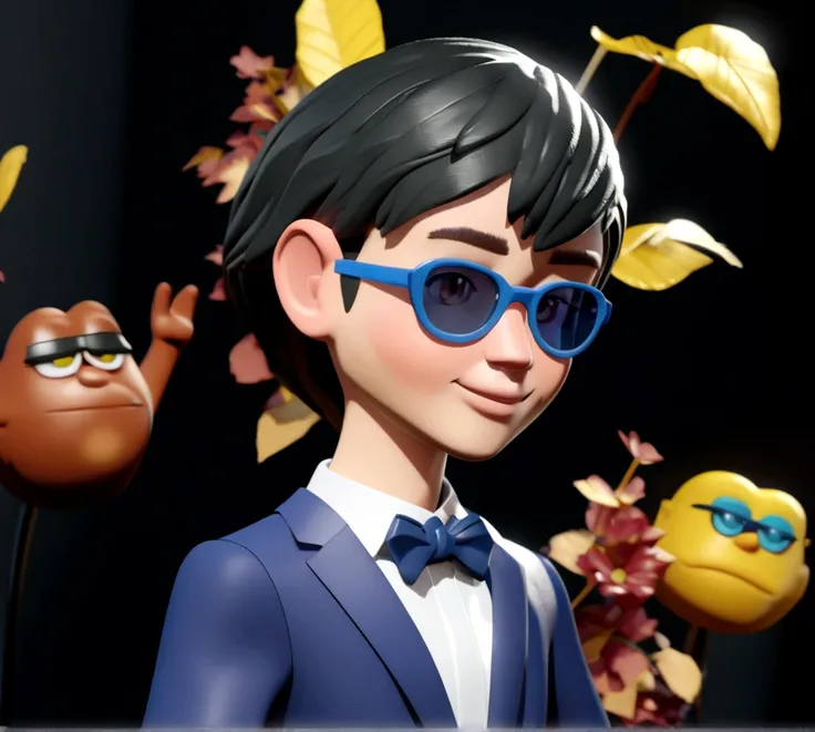 Cartoon character of a man in sunglasses and blue shirt, animation character, stylized character, animation style rendering, 3d stylized, Arnold Maya rendering, Stylized 3D rendering, toon render screenshot, 3d character, 3d character, Stylized 3D renderin...