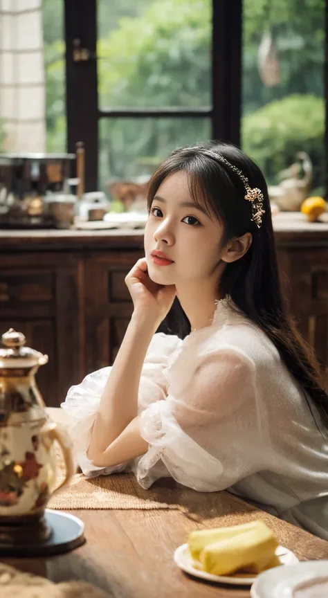 8K,TRUE,แท้TRUE,complicated details, perfect details, award winning photos, transparent gauze, Soft to the touch, Lolita style,  half body photo,turn off,young girl,Innocent eyes.,Perfect face details, Blush, flowing wavy hairstyle,bright green hair, เดรสเ...