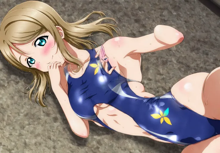 1 girl Love Live Watanabe You Swimsuit lying down 