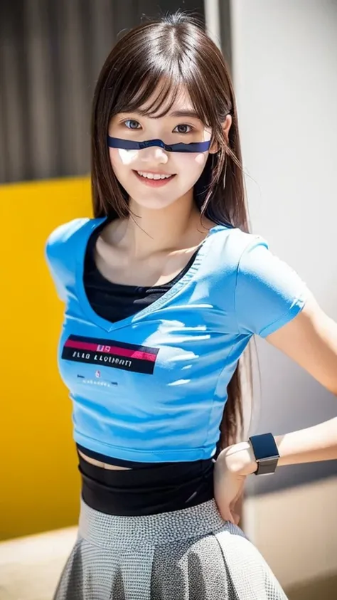 (Highest quality:1.5), (Real:1.4), (Ultra high definition:1.4), (No correction:1.4), (Skinny 18 year old girl), (Plain background), (1 Japanese very thin girl with flat chest in eighteen years old), (very thin body), skinny face, (Beautiful skin), (T-Shirt...