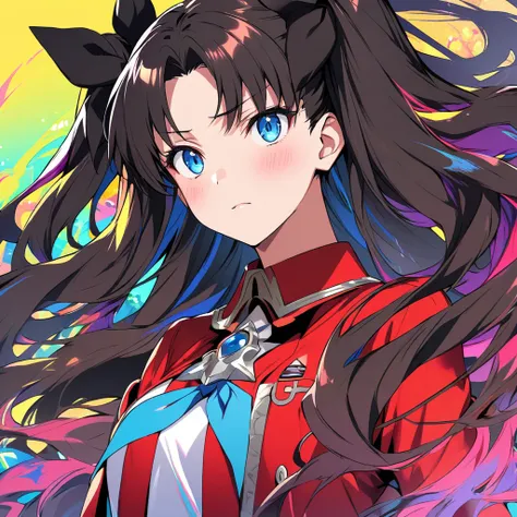 colorful hair, (Tohsaka Rin), extremly detailed face